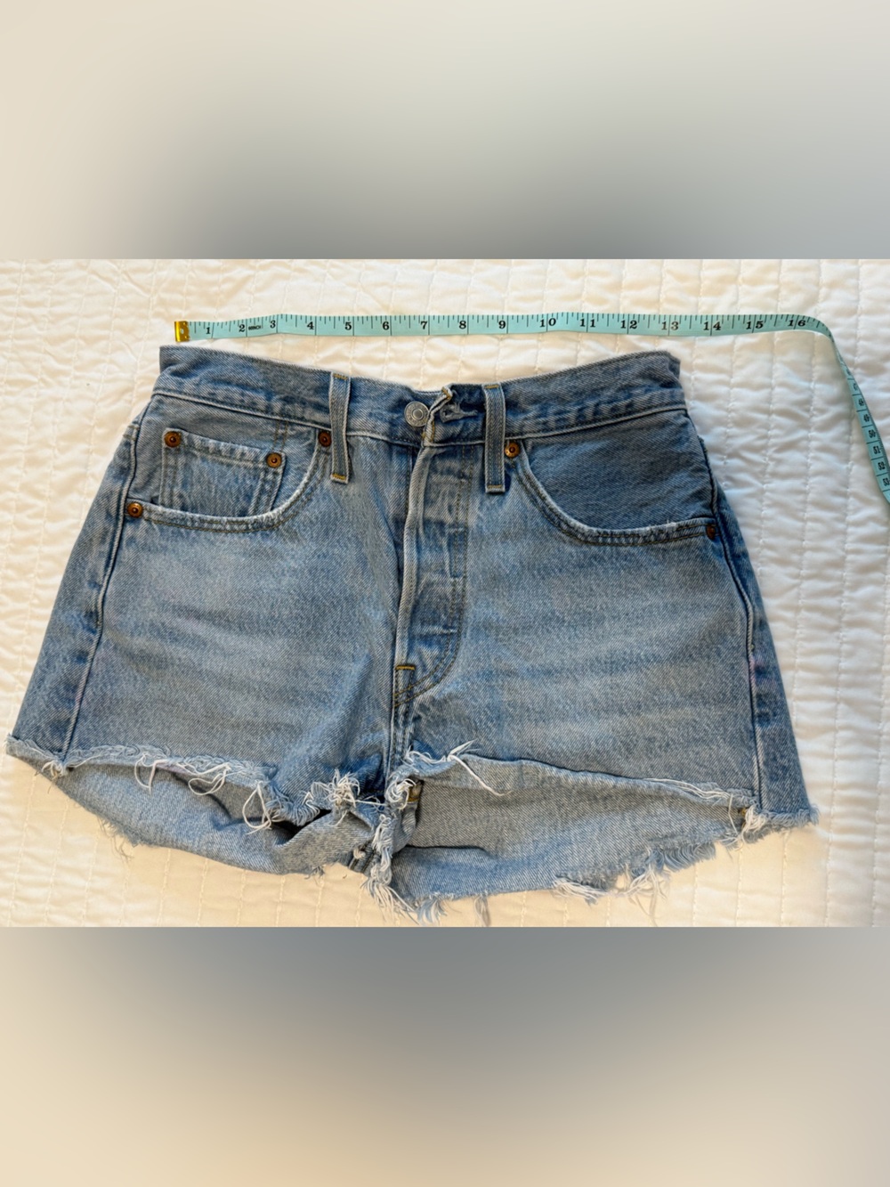 Levi's 501 Shorts Levi's Jean Shorts Light Blue Denim Cutoff Shorts Size 26